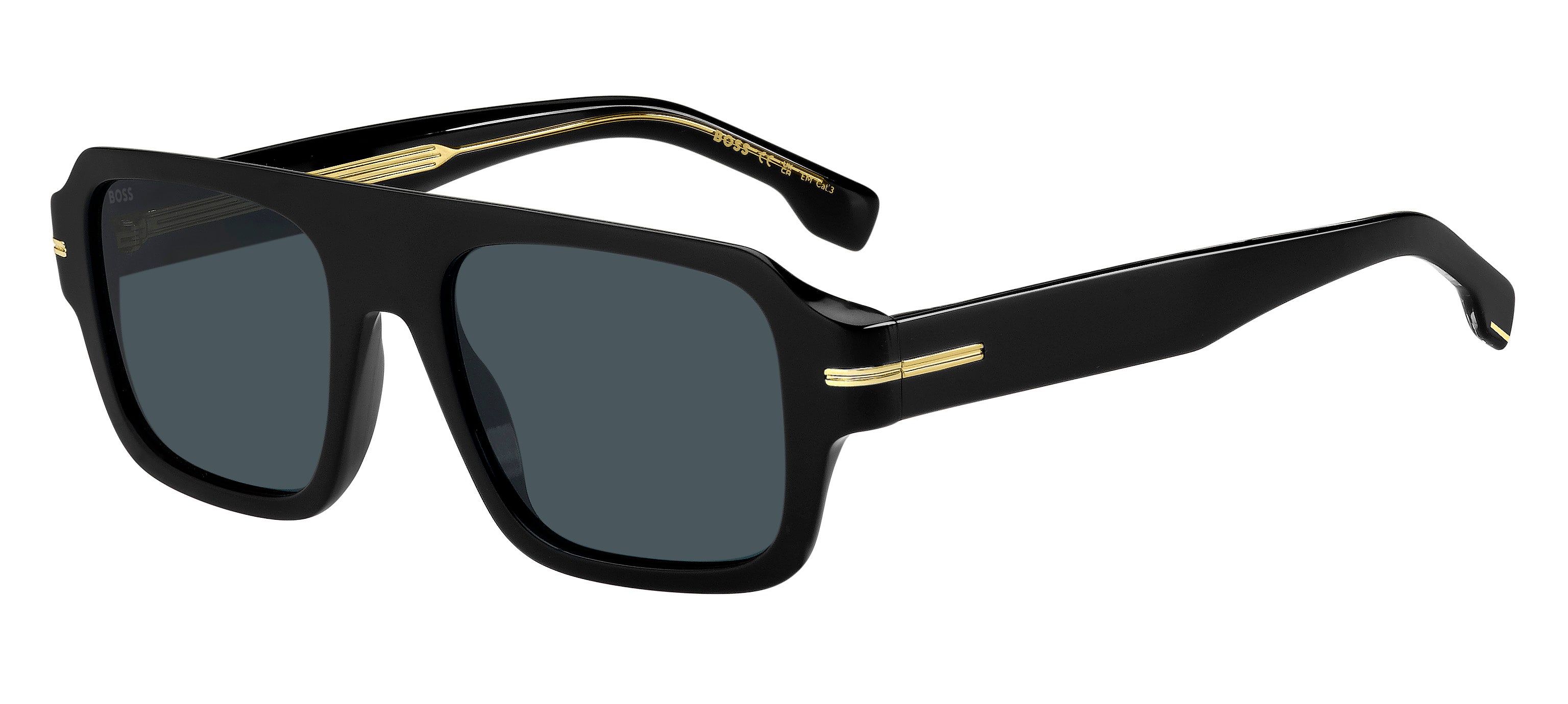 Hugo Boss Uomo Hugo Boss BOSS 1595/S 807/A9 Occhiali da sole Plastica Nero Grigio Squadrata Hugo Boss Uomo Hugo Boss BOSS 1595/S 807/A9 Occhiali da sole Plastica Nero Grigio Squadrata