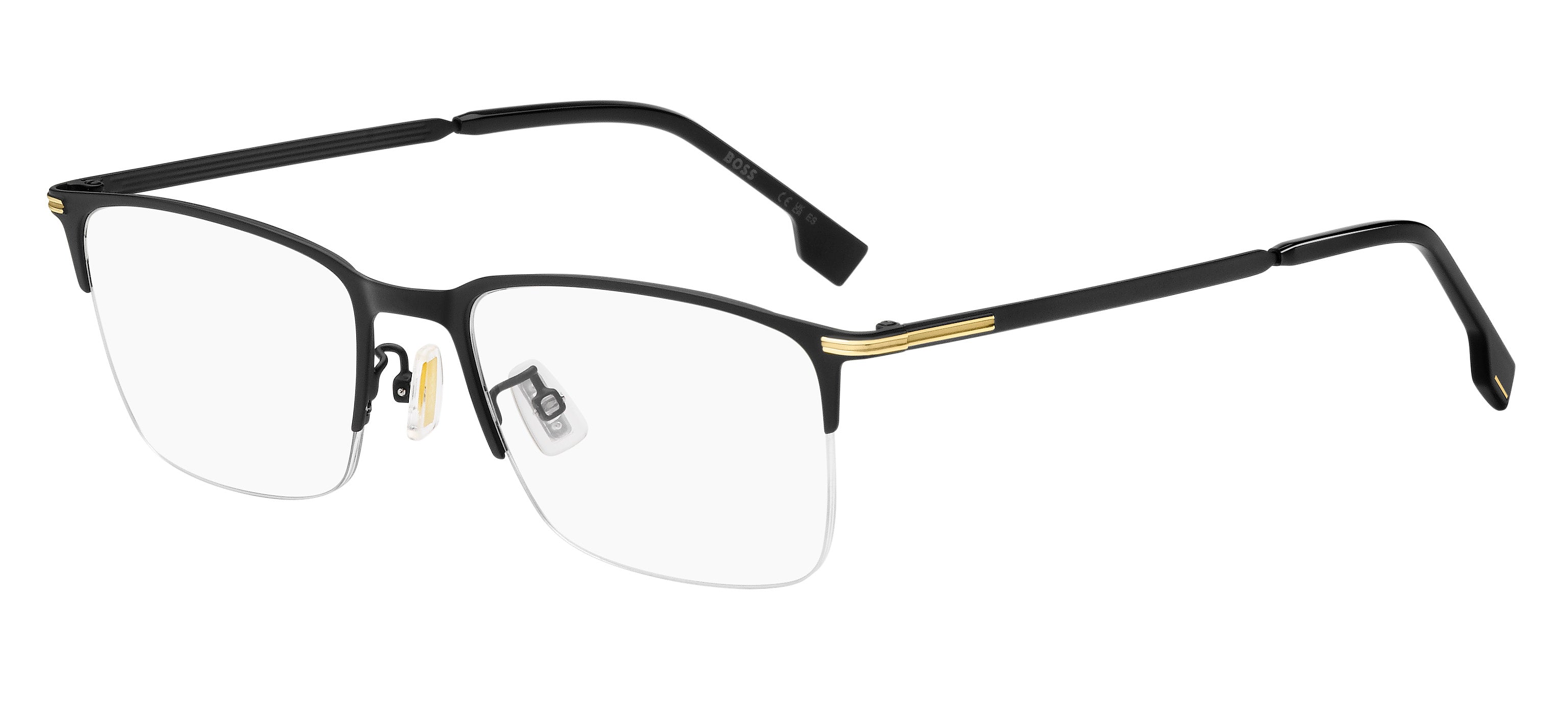 Hugo Boss Uomo Hugo Boss BOSS 1616/F I46 Montature da vista Metallo Nero opaco/ Oro Squadrata Hugo Boss Uomo Hugo Boss BOSS 1616/F I46 Montature da vista Metallo Nero opaco/ Oro Squadrata