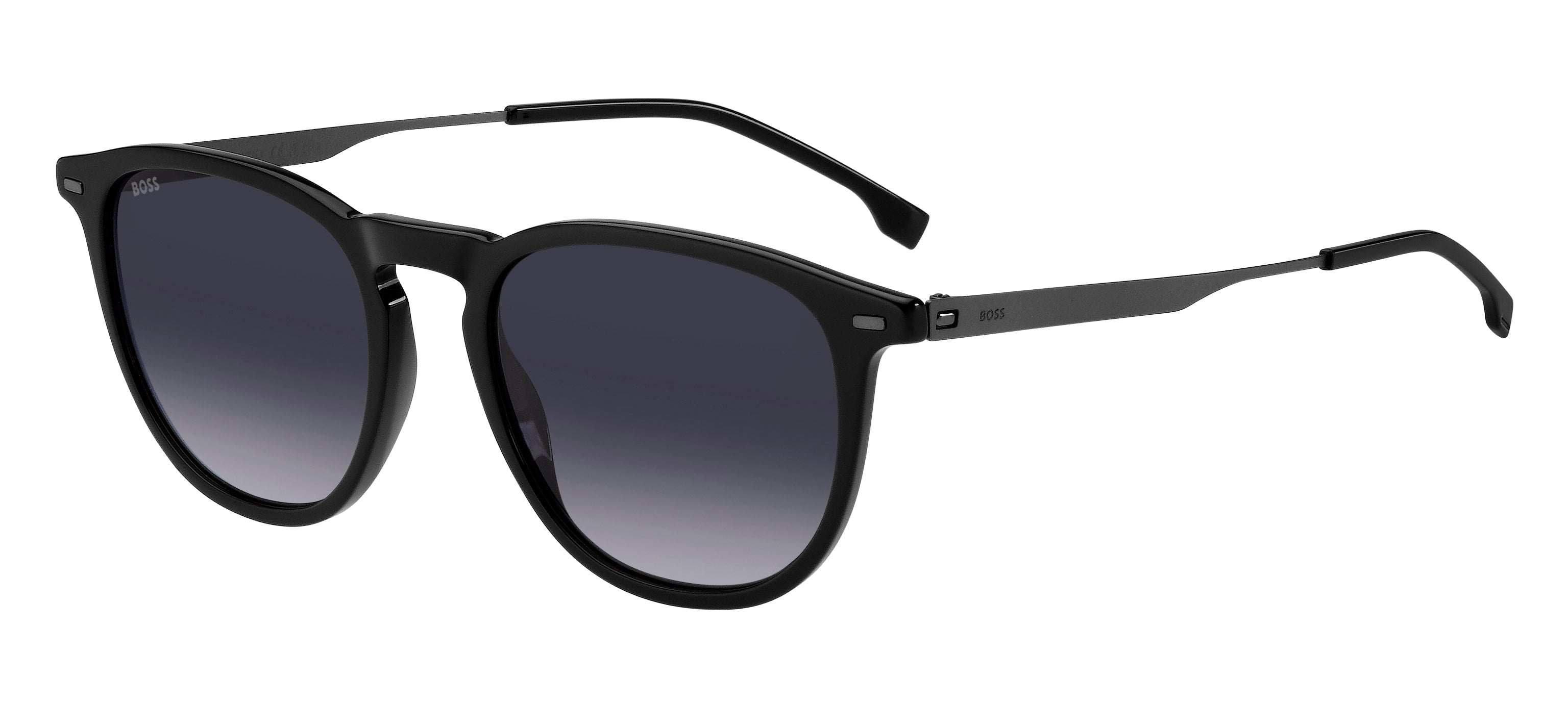 Hugo Boss Uomo Hugo Boss BOSS 1639/S ANS/9O Occhiali da sole Acetato Nero Grigio Rotonda Sfumato Hugo Boss Uomo Hugo Boss BOSS 1639/S ANS/9O Occhiali da sole Acetato Nero Grigio Rotonda Sfumato
