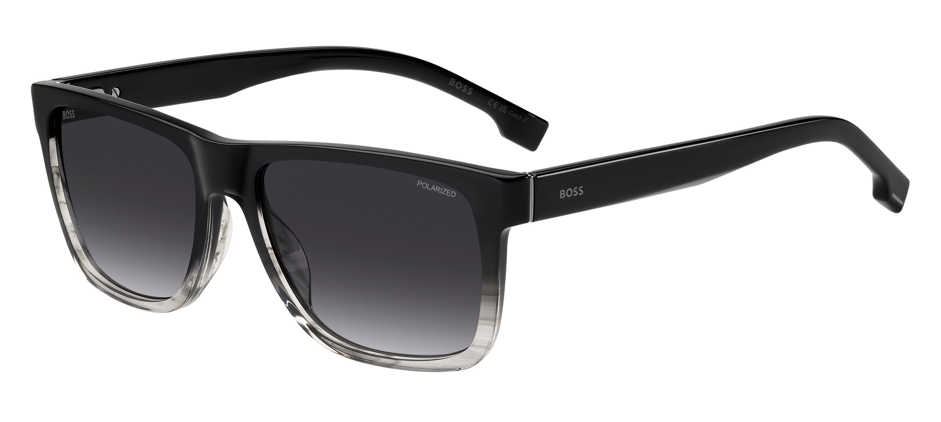 Hugo Boss Uomo Hugo Boss BOSS 1759/G/S EDM/WJ Occhiali da sole Acetato Grigio Squadrata Polarizzata Sfumato