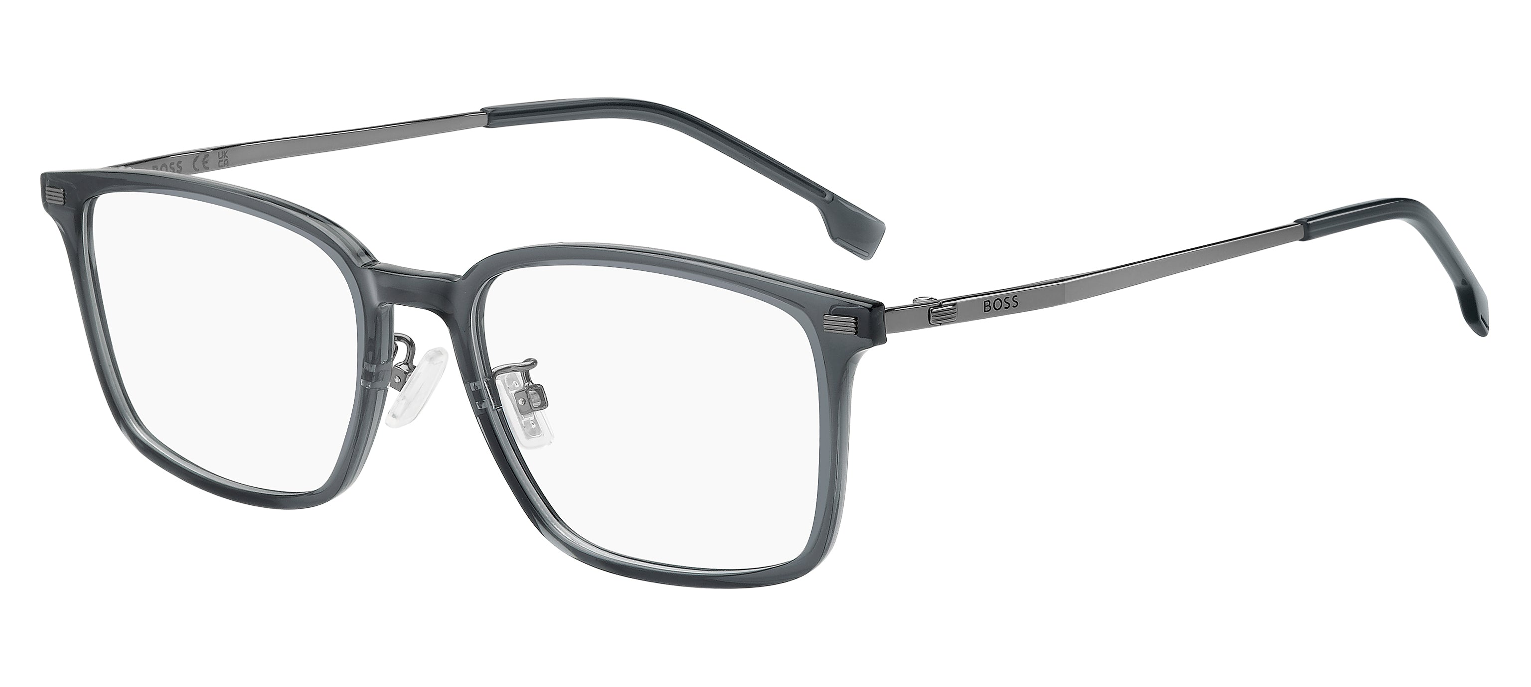 Hugo Boss Uomo Hugo Boss BOSS 1796/F HEK Montature da vista Eco-poliammide Grigio Squadrata Normale