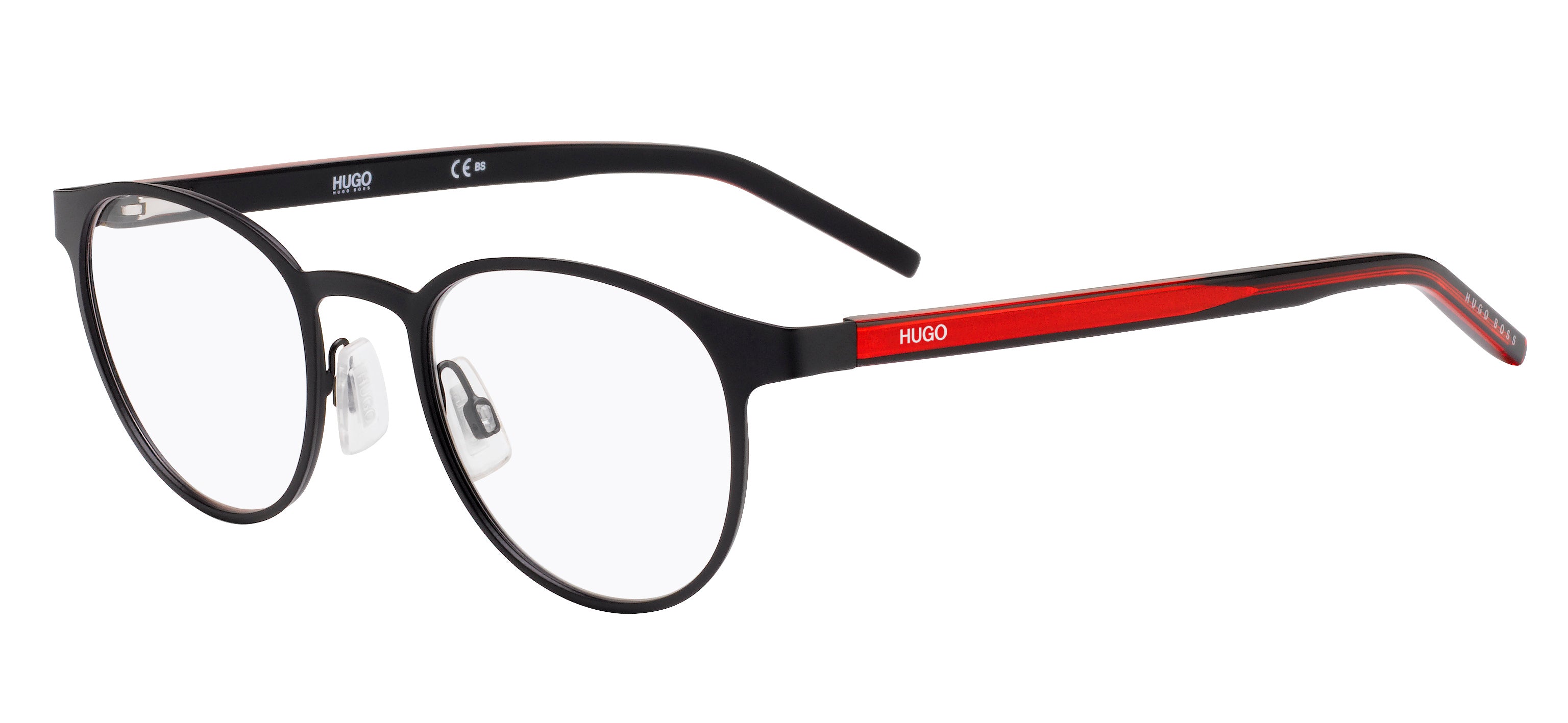 Hugo Boss Uomo Hugo Boss HG 1030 BLX Montature da vista Acciaio Nero/Rosso Rotonda Hugo Boss Uomo Hugo Boss HG 1030 BLX Montature da vista Acciaio Nero/Rosso Rotonda