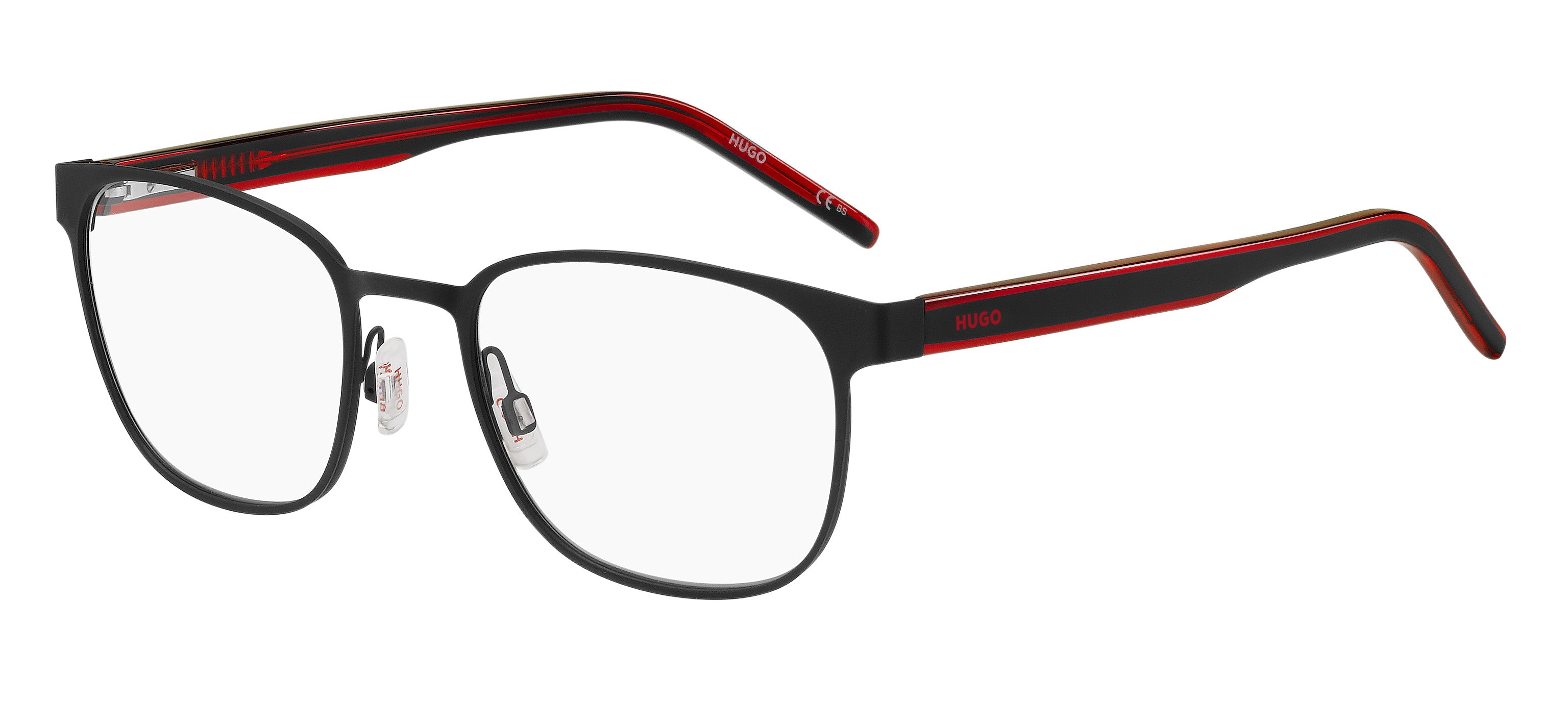 Hugo Boss Uomo Hugo Boss HG 1246 OIT Montature da vista Acciaio Nero/Rosso Squadrata Hugo Boss Uomo Hugo Boss HG 1246 OIT Montature da vista Acciaio Nero/Rosso Squadrata