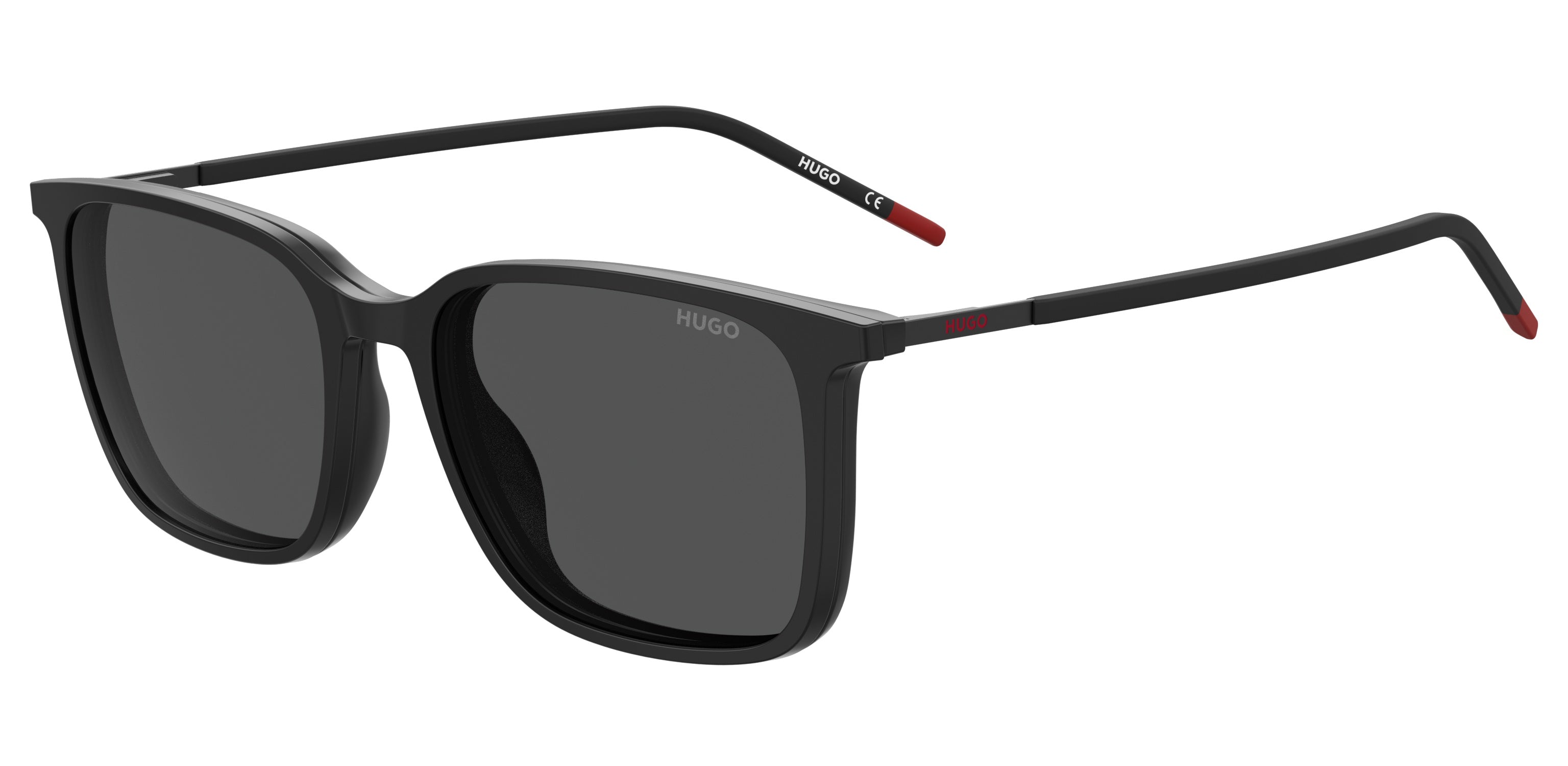 Hugo Boss Uomo Hugo Boss HG 1270/CS 807/IR Occhiali da sole Iniettato Nero Grigio Squadrata Clip-on