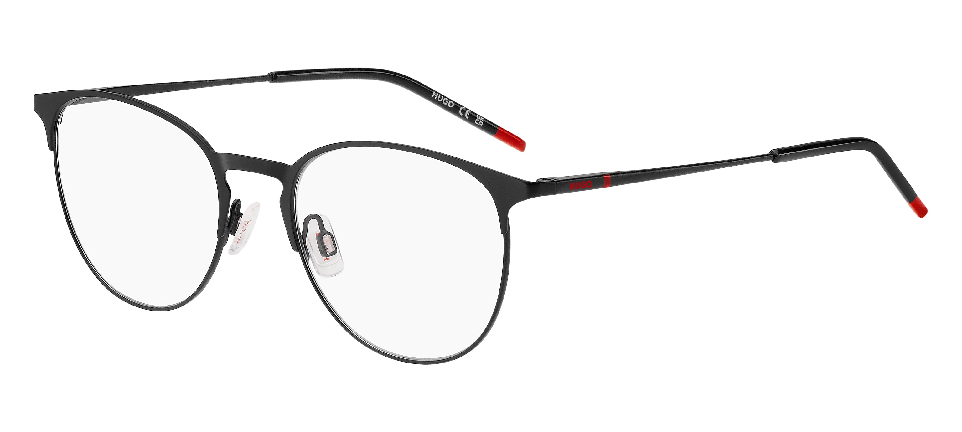 Hugo Boss Uomo Hugo Boss HG 1290 OIT Montature da vista Acciaio Nero/Rosso Rotonda