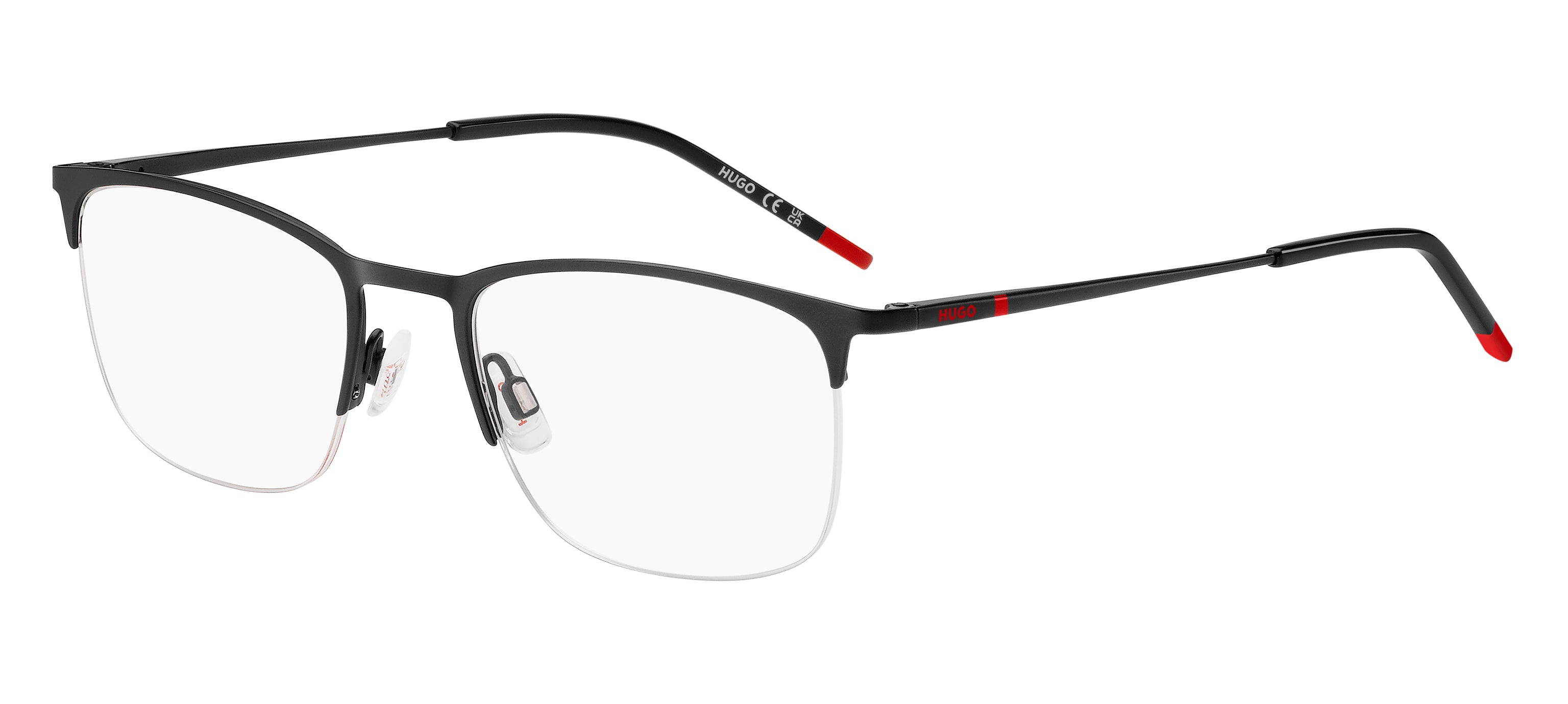 Hugo Boss Uomo Hugo Boss HG 1291 OIT Montature da vista Acciaio Nero/Rosso Squadrata Hugo Boss Uomo Hugo Boss HG 1291 OIT Montature da vista Acciaio Nero/Rosso Squadrata