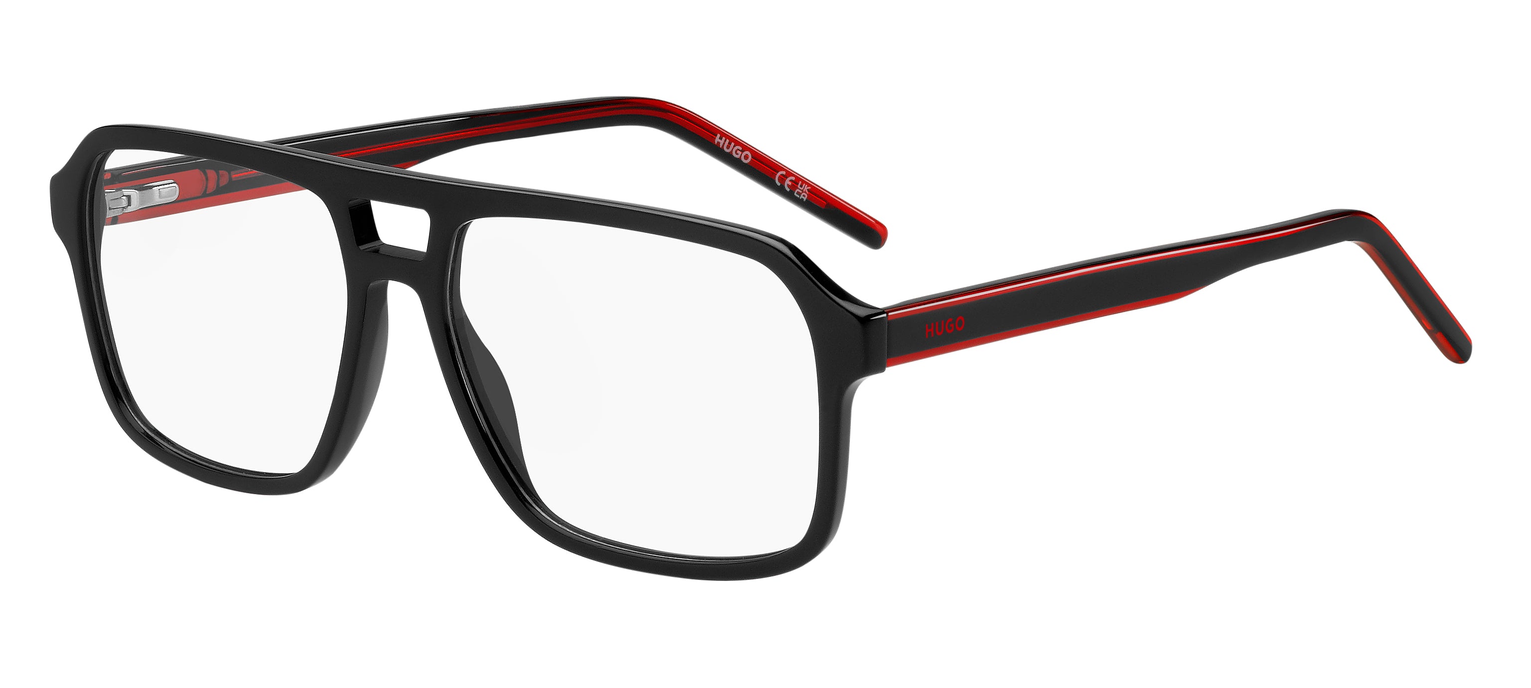 Hugo Boss Uomo Hugo Boss HG 1299 OIT Montature da vista Acetato Nero/Rosso Pilot