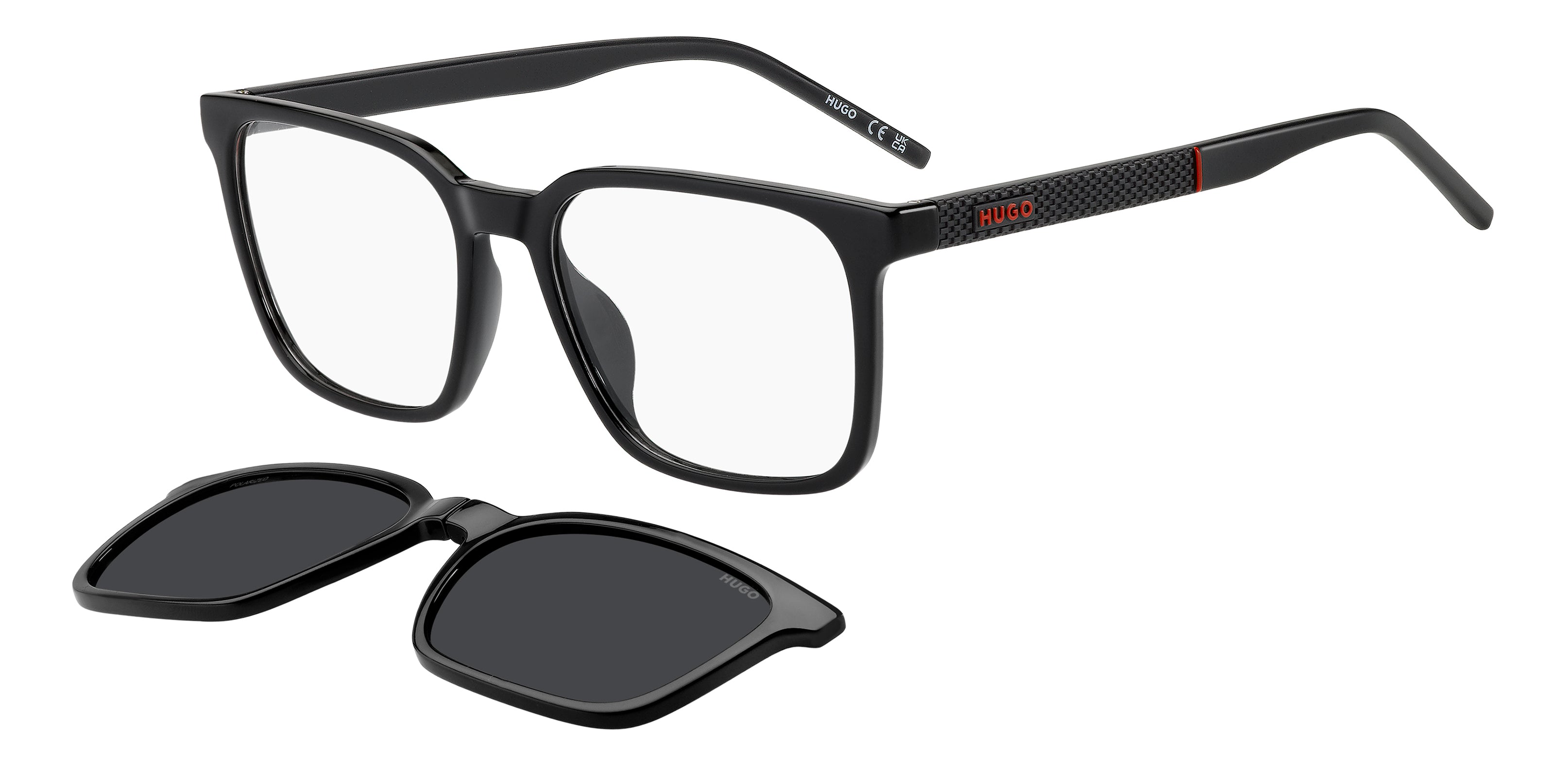 Hugo Boss Uomo Hugo Boss HG 1421/G/C 807/M9 Montature da vista Eco-poliammide Nero Grigio Squadrata Polarizzata Hugo Boss Uomo Hugo Boss HG 1421/G/C 807/M9 Montature da vista Eco-poliammide Nero Grigio Squadrata Polarizzata
