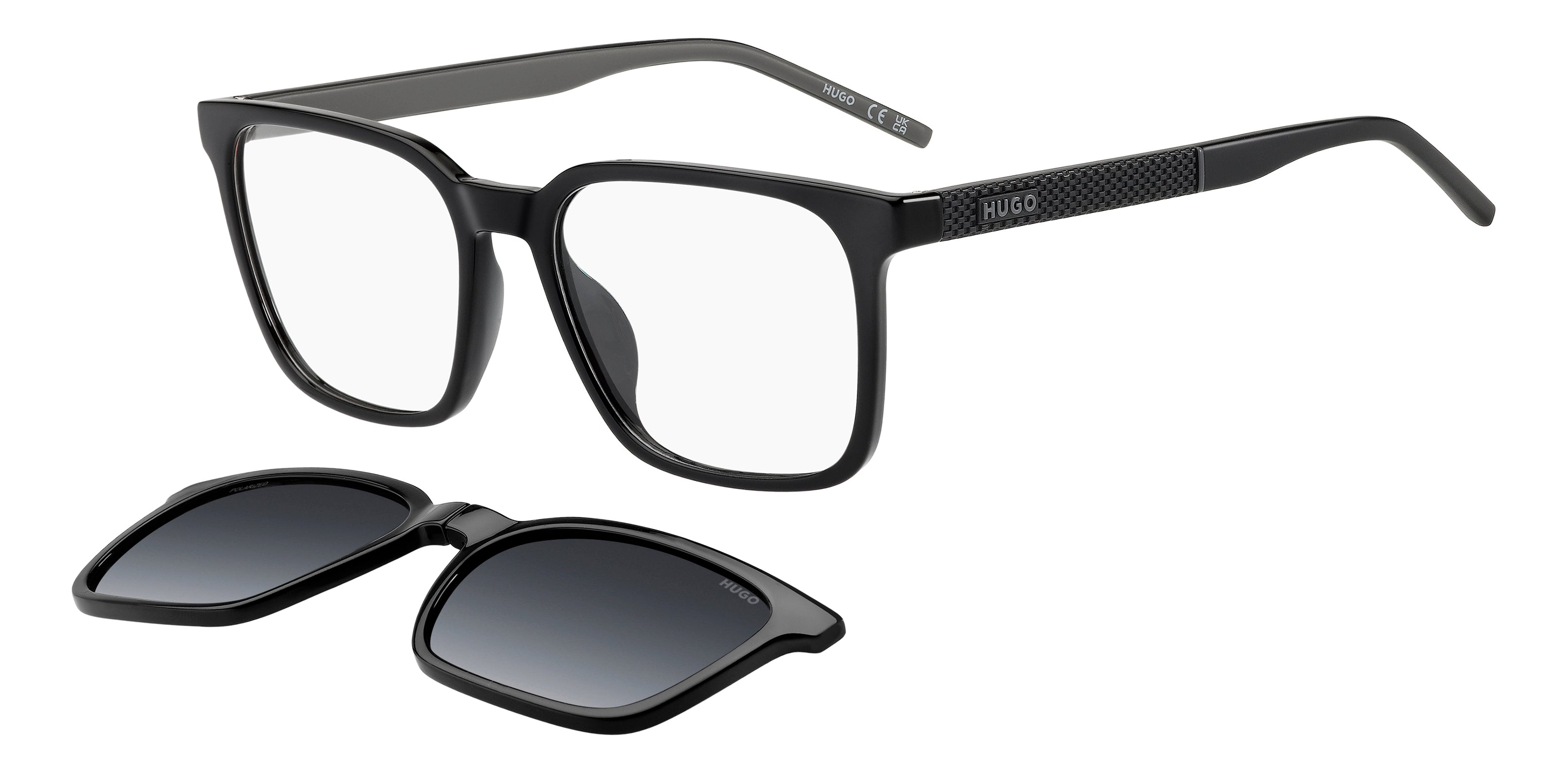 Hugo Boss Uomo Hugo Boss HG 1421/G/C QFU/WJ Montature da vista Eco-poliammide Nero Grigio Squadrata Polarizzata Sfumato Hugo Boss Uomo Hugo Boss HG 1421/G/C QFU/WJ Montature da vista Eco-poliammide Nero Grigio Squadrata Polarizzata Sfumato