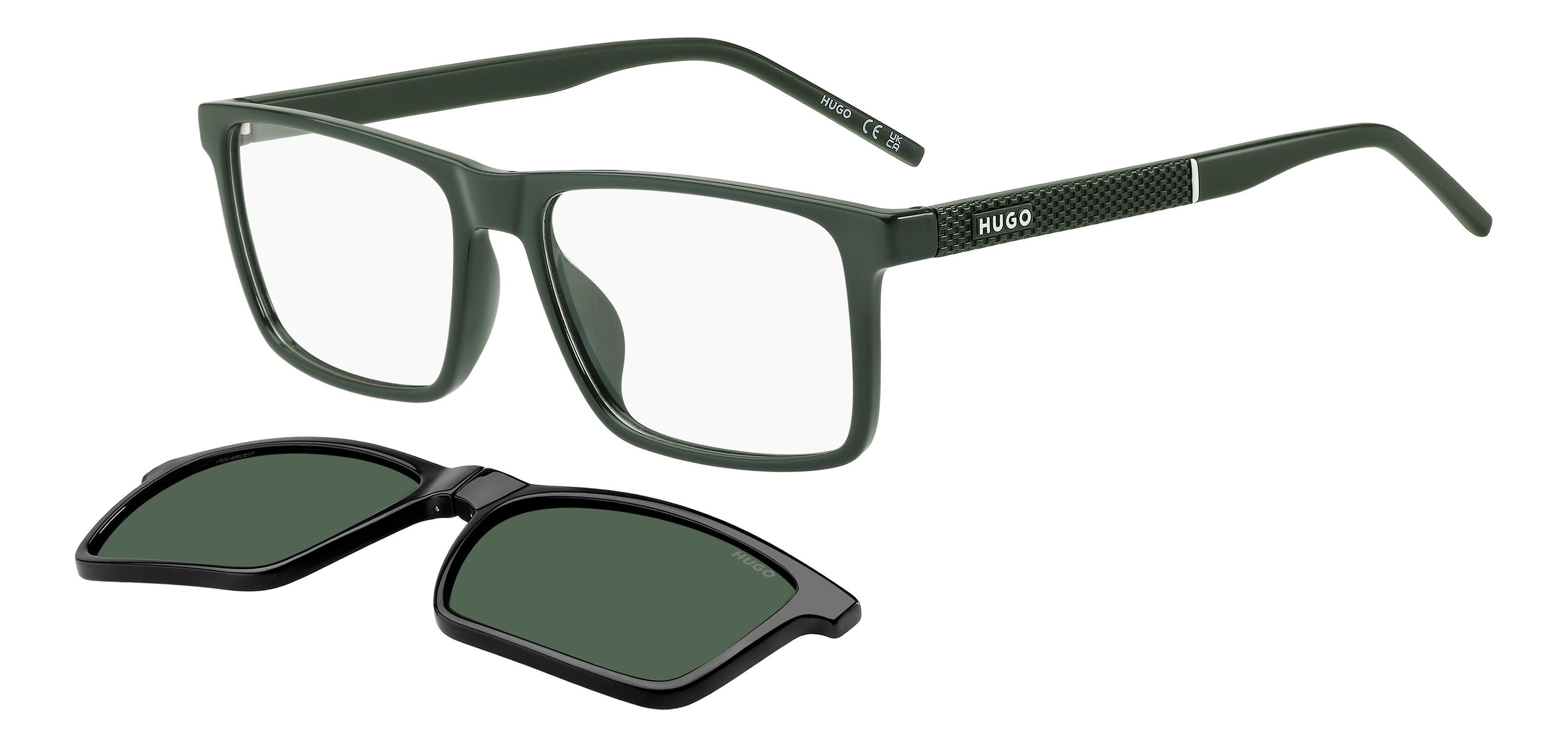 Hugo Boss Uomo Hugo Boss HG 1422/G/C 1ED/UC Montature da vista Eco-poliammide Verde Verde Squadrata Polarizzata
