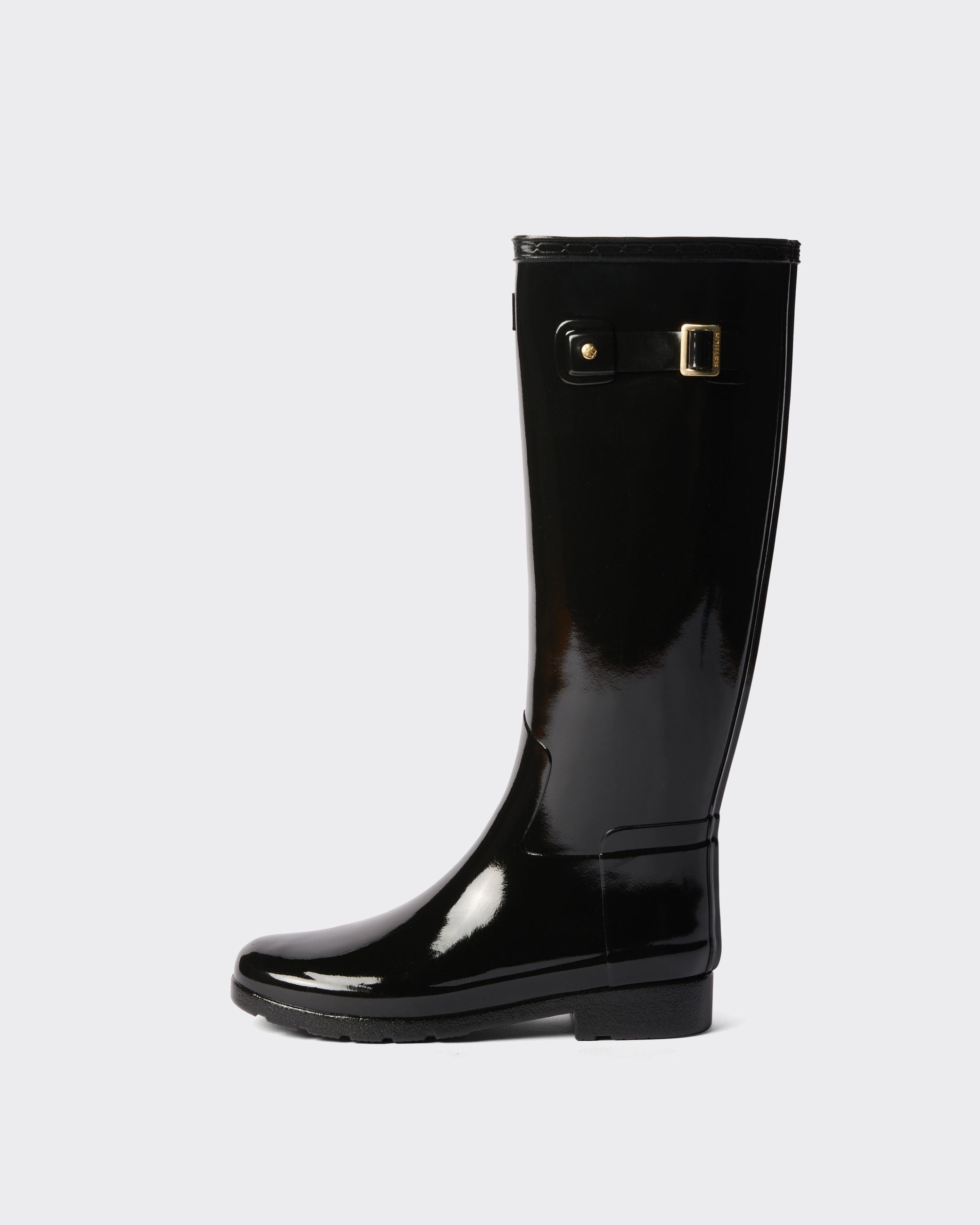 Hunter Trim Tall Gloss Boot Refined Gold Nero
