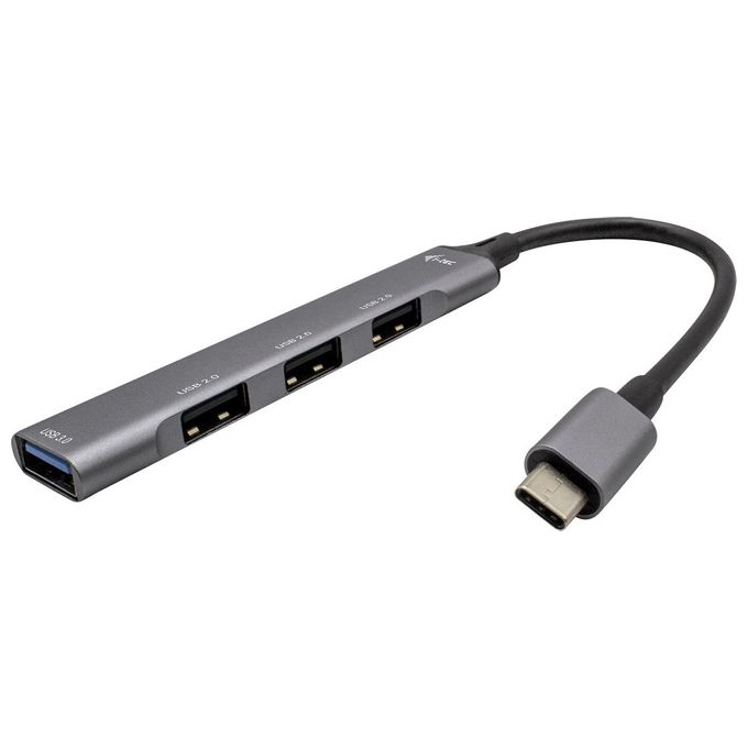 I-tec C31HUBMETALMINI4 Hub USB-C 4 Porte 1x USB 3.2 Gen 1 3x USB 2.0 Plug and Play colore Metallico
