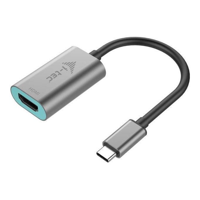 I-tec C31METALHDMI60HZ Metal Adattatore Video USB-C HDMI 4K 60Hz Thunderbolt 3 4 USB4 Plug and Play colore Grigio metallizzato
