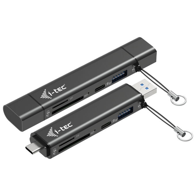 I-tec CADONGLEUSBSD Dongle USB-C-USB-A con Lettore SD e TF 2 Porte USB 3.2 Gen 1 5 Gbps colore Nero I-tec CADONGLEUSBSD Dongle USB-C-USB-A con Lettore SD e TF 2 Porte USB 3.2 Gen 1 5 Gbps colore Nero