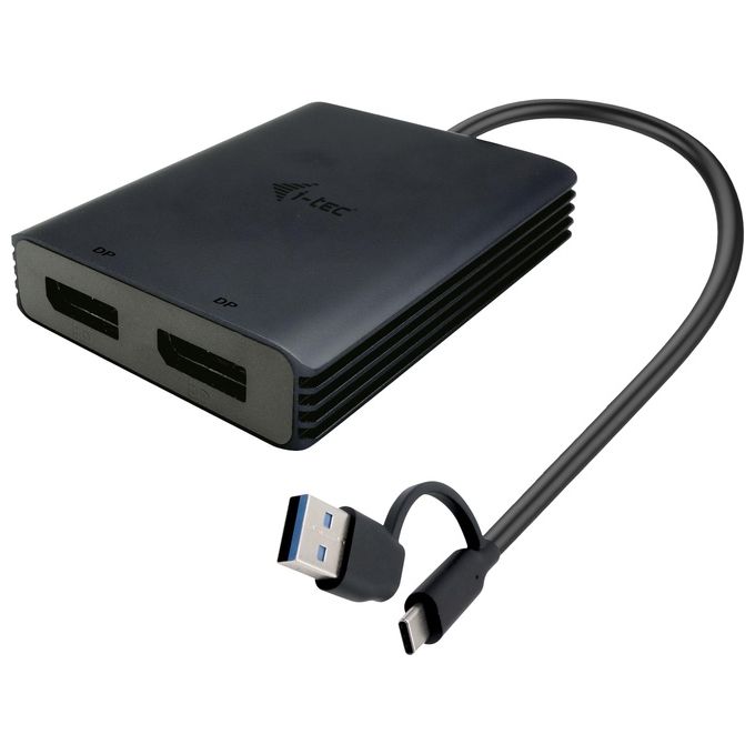 I-tec CADUAL4KDP Adattatore Video USB-A-USB-C Dual 4K-60 Hz 2x DisplayPort colore Nero