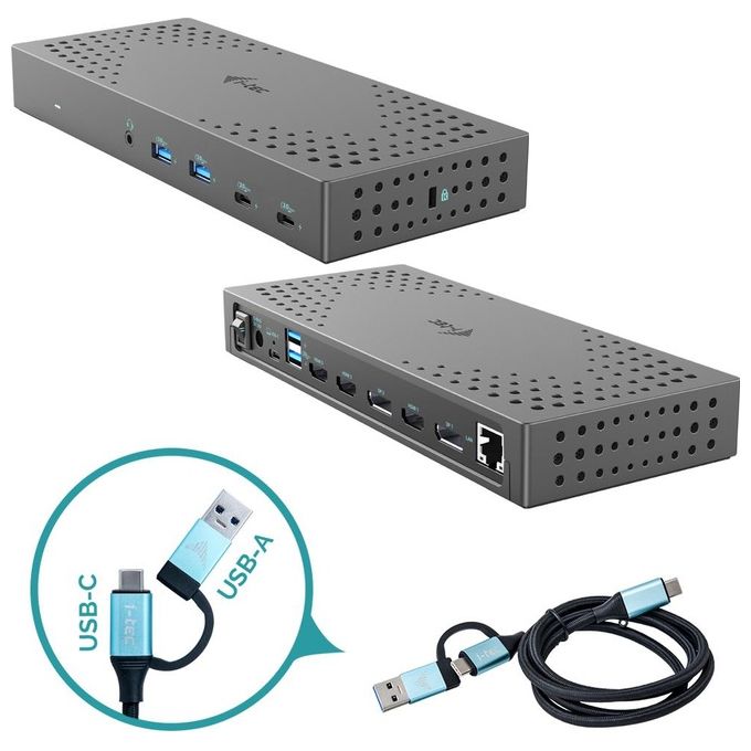 I-tec CATRIPLE4KDOCKPD2IT Docking Station 3x 4K USB 3.2 Gen 2 Power Delivery 100W colore Grigio