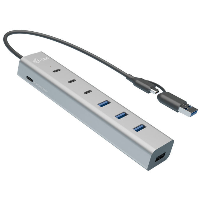 I-tec Hub USB-C-USB-A 7 Porte Ricarica Metallo I-tec Hub USB-C-USB-A 7 Porte Ricarica Metallo
