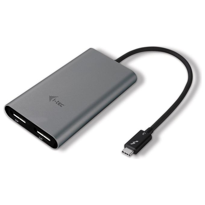 I-tec TB3DUAL4KDP Adattatore Video Thunderbolt 3 Dual DisplayPort Risoluzione 5K 60 Hz 2 Monitor Supportati colore Grigio I-tec TB3DUAL4KDP Adattatore Video Thunderbolt 3 Dual DisplayPort Risoluzione 5K 60 Hz 2 Monitor Supportati colore Grigio