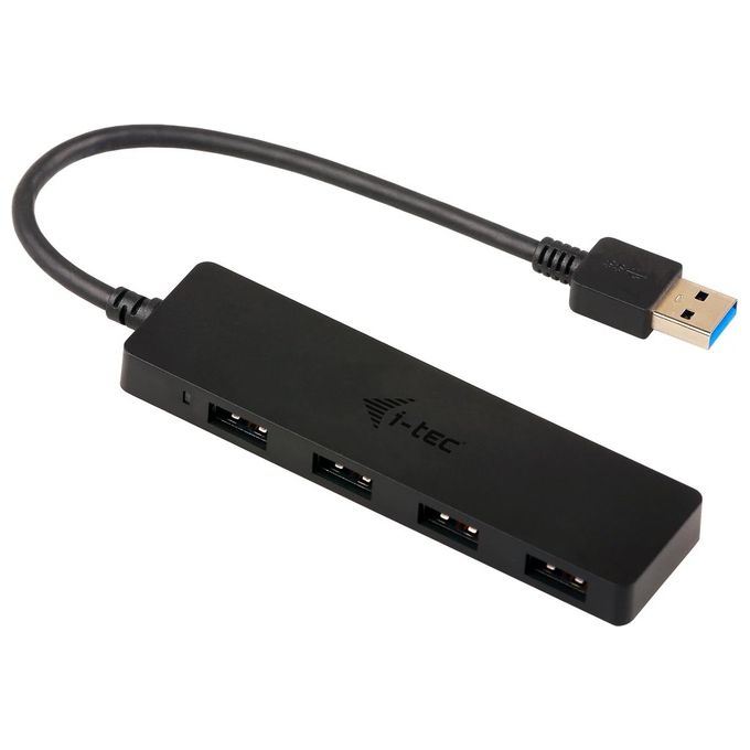 I-tec U3HUB404 Advance Hub USB 4 Porte USB 3.2 Gen 1 Type-A 5 Gbps Plug and Play Bus Powered colore Nero