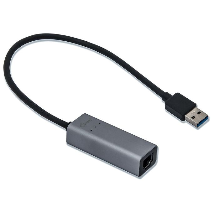 I-tec U3METALGLAN Metal Adattatore di Rete USB 3.2 Gen1 a Ethernet Gigabit 1000 Mbit-s RJ45 colore Nero Grigio I-tec U3METALGLAN Metal Adattatore di Rete USB 3.2 Gen1 a Ethernet Gigabit 1000 Mbit-s RJ45 colore Nero Grigio