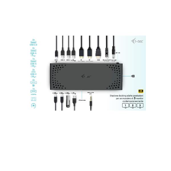 I-Tec Usb-C Triple Displaydock Gen2 PD100 C31TRIPLE4KDOCKPDIT
