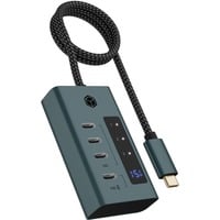 IB-HUB1454-C31 USB 3.2 Gen 1 (3.1 Gen 1) Type-C 10000 Mbit/s Blu, Grigio, Hub USB
