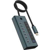 IB-HUB1457-C31 USB 3.2 Gen 1 (3.1 Gen 1) Type-C 10000 Mbit/s Blu, Grigio, Hub USB