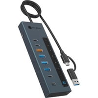 IB-HUB1743-CPD USB 3.2 Gen 2 (3.1 Gen 2) Type-A + Type-C 10000 Mbit/s Blu, Hub USB