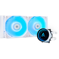 ICEBERG 240-RGB-W Case per computer Raffreddatore di liquidi tutto in uno 12 cm Bianco, Raffreddamento ad acqua