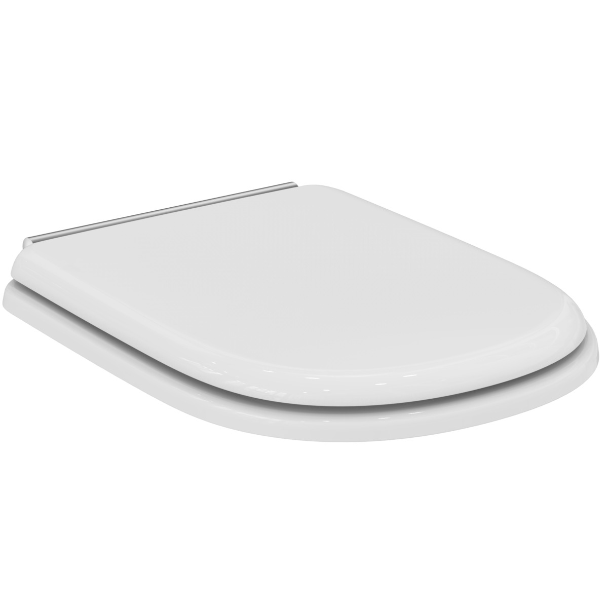 Ideal Standard Calla Sedile Wc, Forma A D, Sedile Del Water Resistente, Incluso Set Di Cerniere Per Una Facile Installazione, Realizzato In Materiale Robusto – Bianco (345x420x45 Mm)