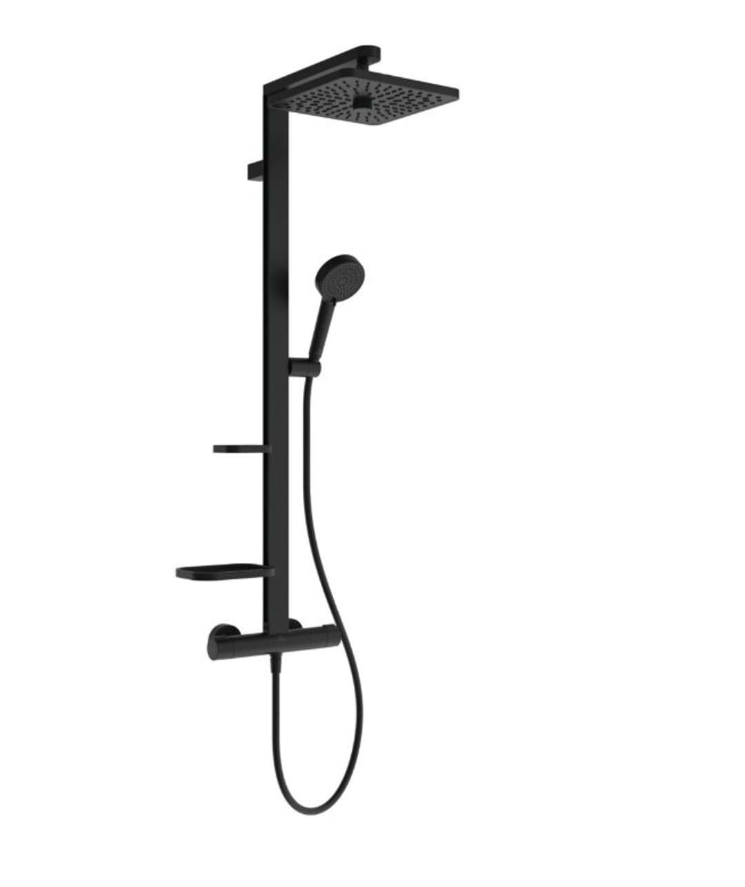 Ideal Standard Ceratherm Alu+ - Set Doccia Con Termostato, 26x26 Cm, 2 Getti, Nero Seta Be210xg Ideal Standard Ceratherm Alu+ - Set Doccia Con Termostato, 26x26 Cm, 2 Getti, Nero Seta Be210xg