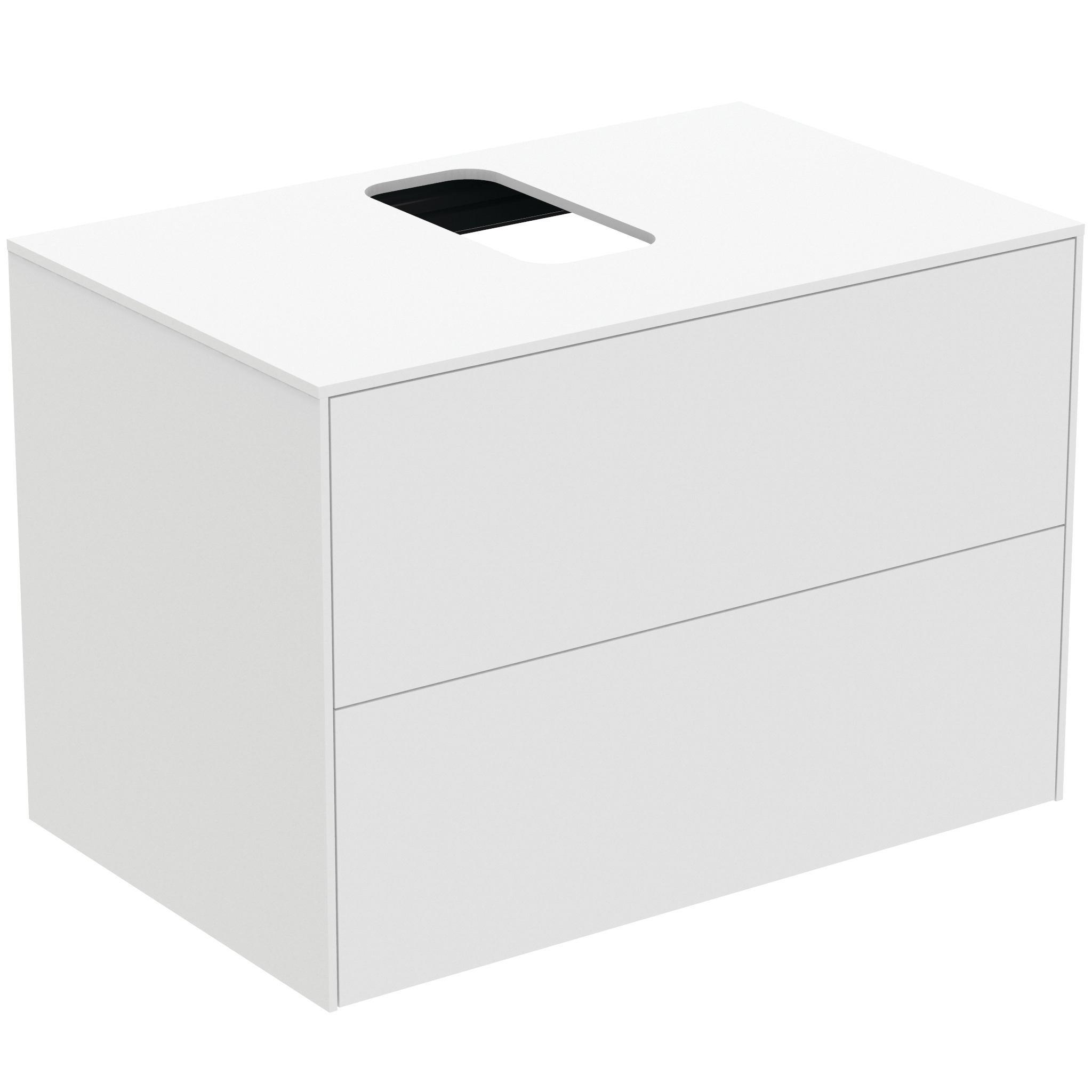 Ideal Standard Conca Meuble Sous-lavabo, 2 Tiroirs, Découpe Au