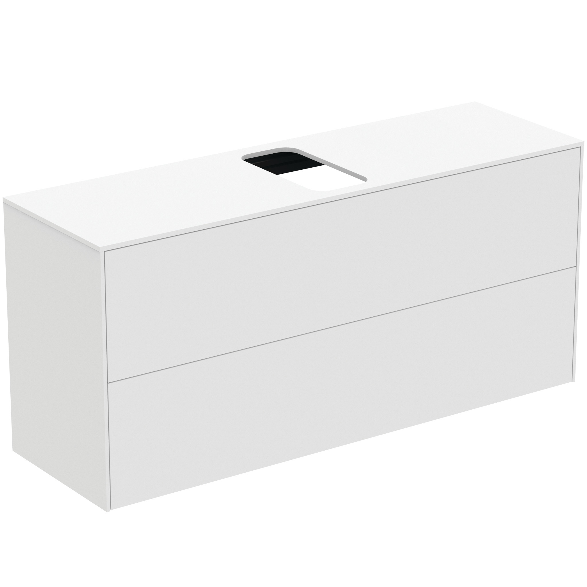 Ideal Standard Conca Meuble Sous-lavabo, 2 Tiroirs, Découpe Au
