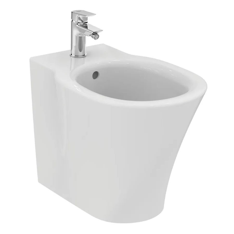 Ideal Standard Connect Air Bidet A Pavimento Filo Parete, Con Fissaggi Nascosti, Monoforo, Colore Bianco E018001