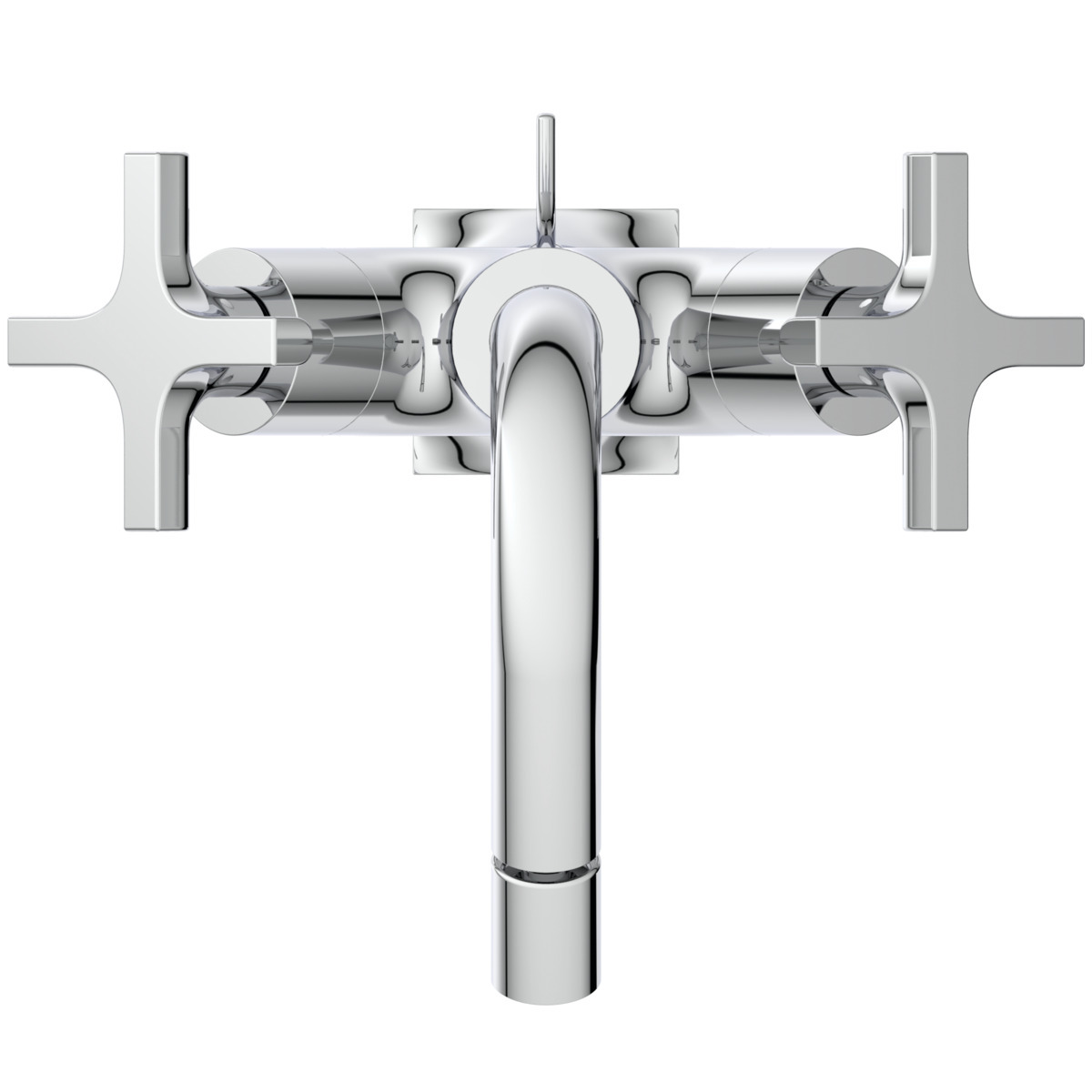 Ideal Standard Miscelatore Bidet Joy Neo Con Scarico, Sporgenza 115mm Maniglie A Croce Cromo, Bd157aa
