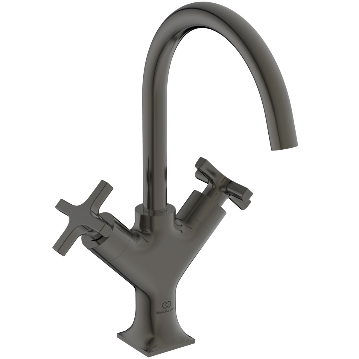 Ideal Standard Miscelatore Lavabo Joy Neo Senza Scarico Sporg.169mm Maniglie A Croce Magnetic Grey, Bd152a5