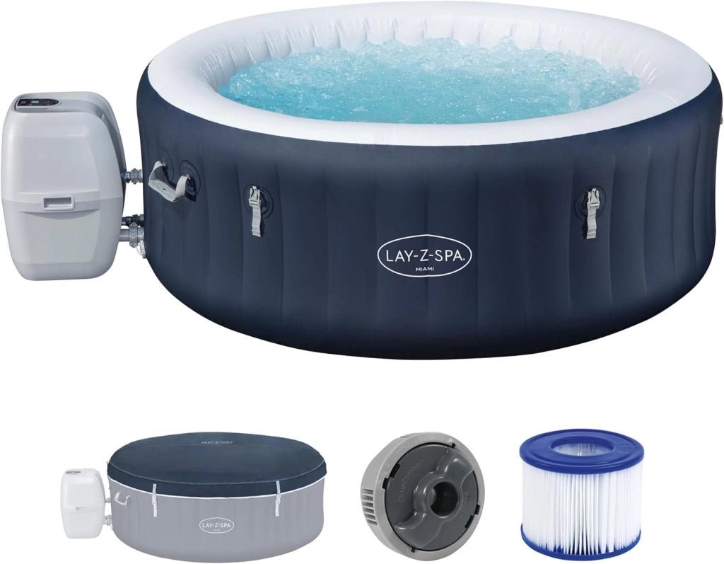Idromassaggio Lay-Z-Spa Miami AirJet, 2-4 persone, blu Idromassaggio Lay-Z-Spa Miami AirJet, 2-4 persone, blu