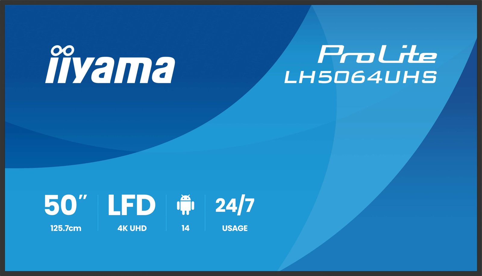 iiyama LH7564UHS-B1AG visualizzatore di messaggi Pannello piatto per segnaletica digitale 190,5 cm (75") Wi-Fi 500 cd/m² 4K Ultra HD Nero Processore integrato Android 24/7