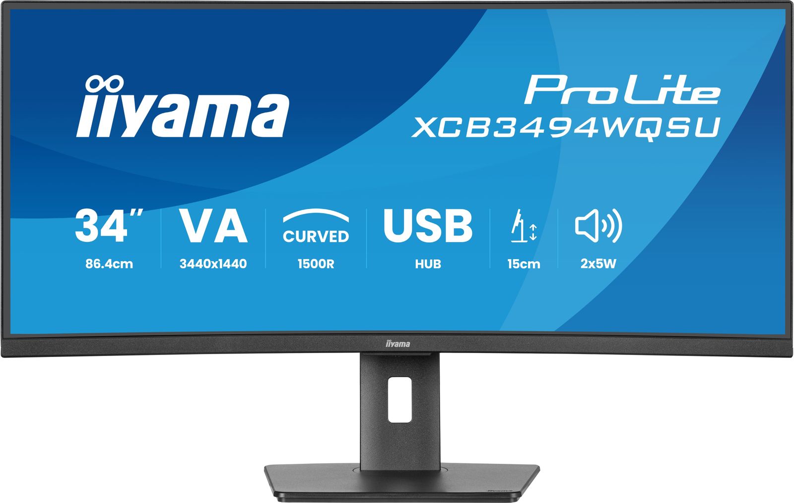 iiyama ProLite XCB3494WQSU-B1 Monitor PC 86,4 cm (34") 3440 x 1440 Pixel UltraWide Quad HD LED Nero