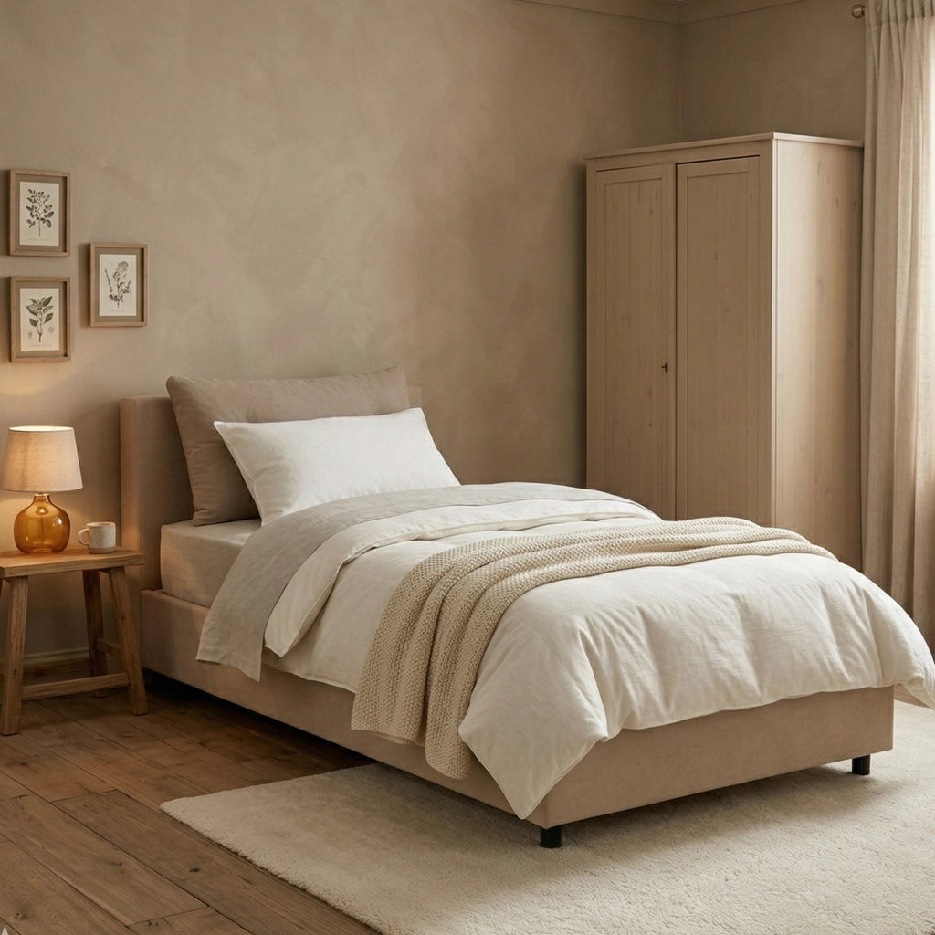 Ildegarda, Letto Singolo Contenitore Made in Italy, Grigio Tortora