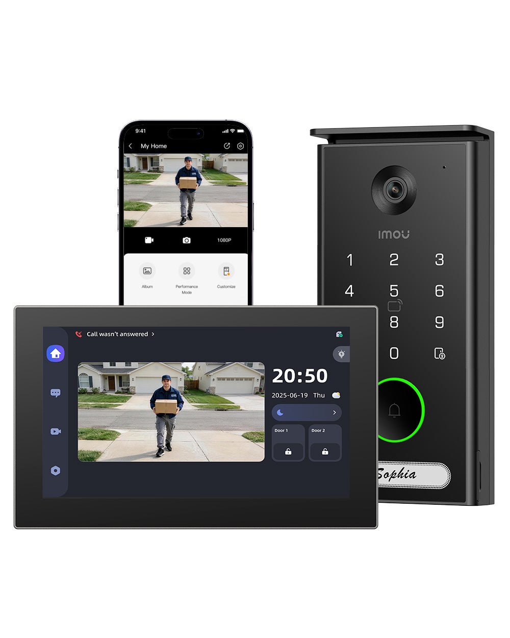 IMOU VDP7 Videocitofono 3K: Monitor da 7 pollici e sistema di sblocco intelligente, 5MP 3K / Nessuno