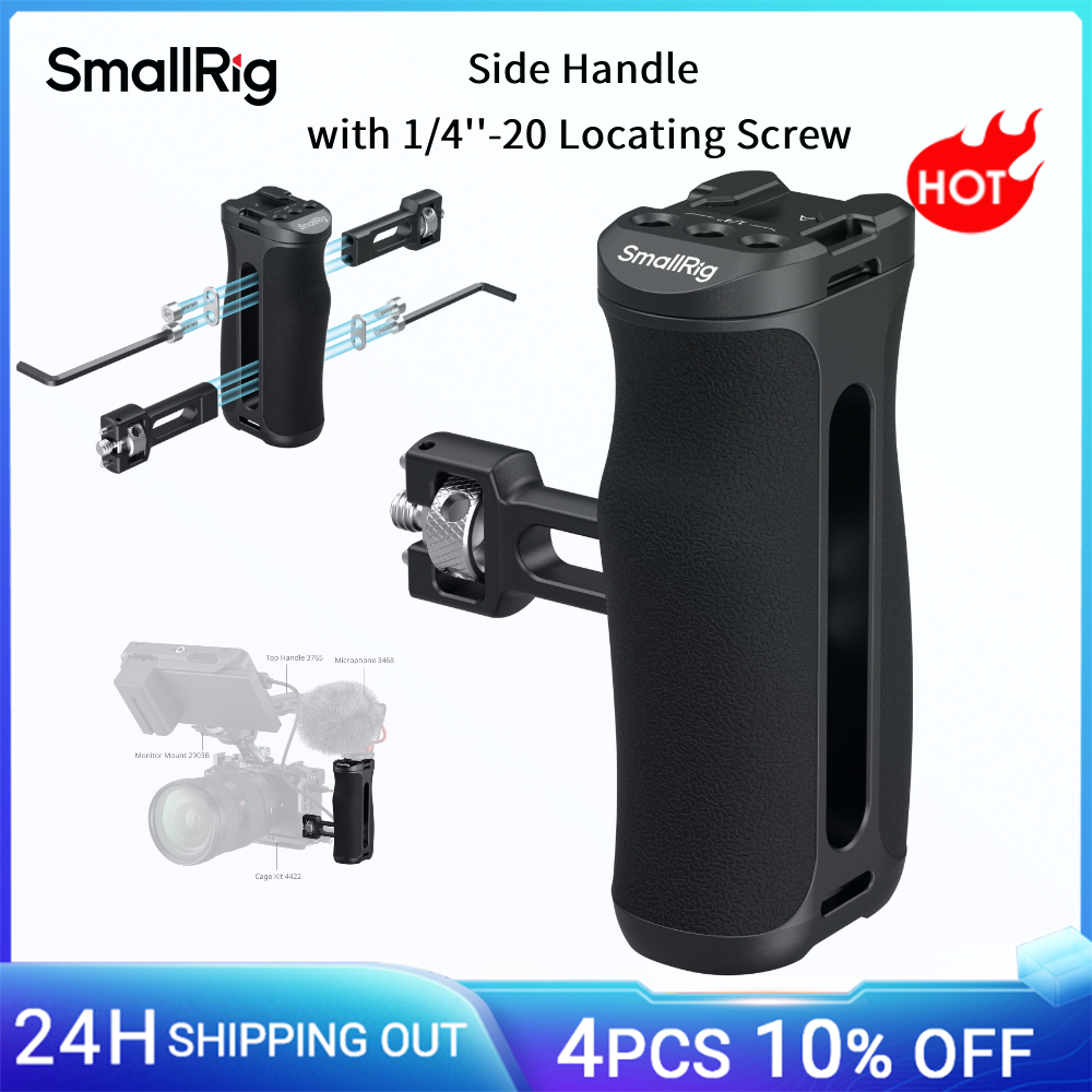 Impugnatura laterale SmallRig con vite di fissaggio da 1/4''-20, reversibile sinistra e destra, regolabile verticalmente fino a 43 mm per Sony e Canon 5950