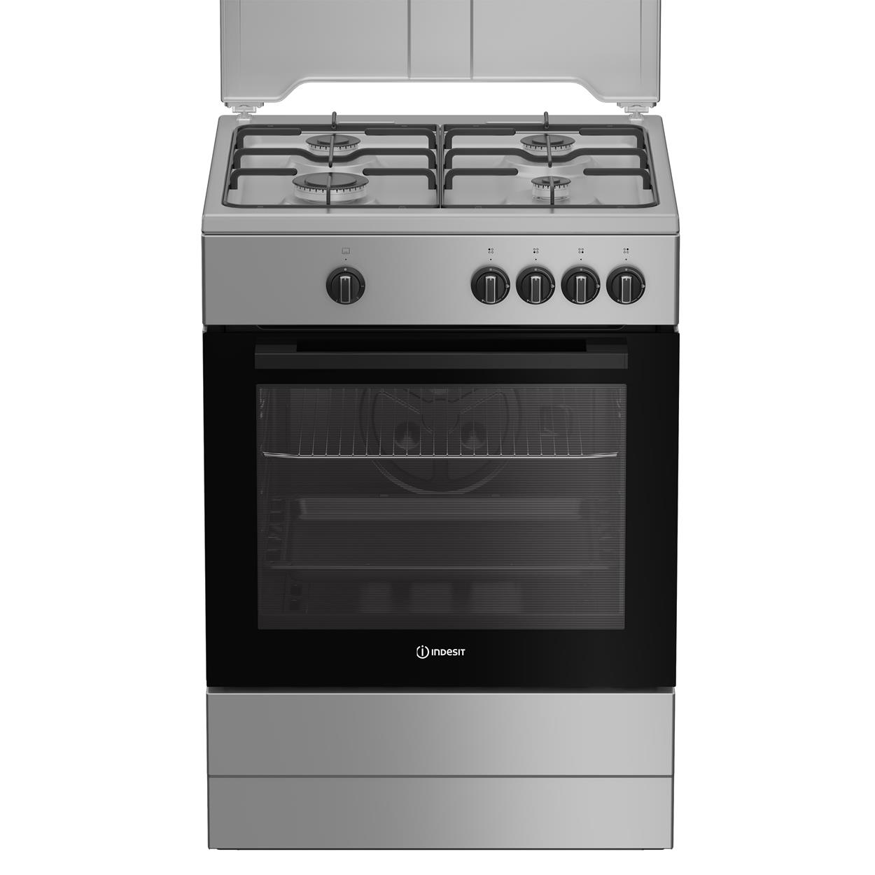 Indesit Cucina A Gas Forno A Gas Silver 60 Cm