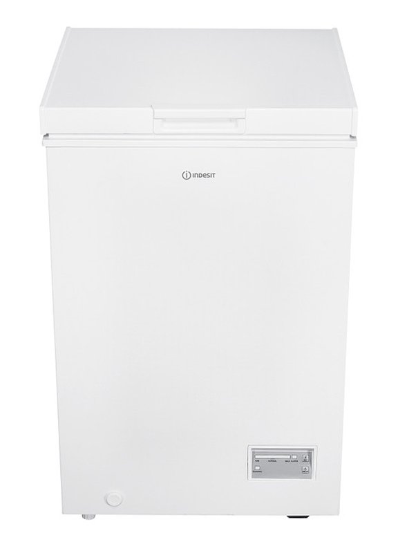 INDESIT INCF 984 E Congelatore pozzo, Capacità netta 98 l, dimensioni: L 54,5 cm, A 85 P 55 Rumorosità 40 dB(A), 2 cassetti, Bianco, Classe