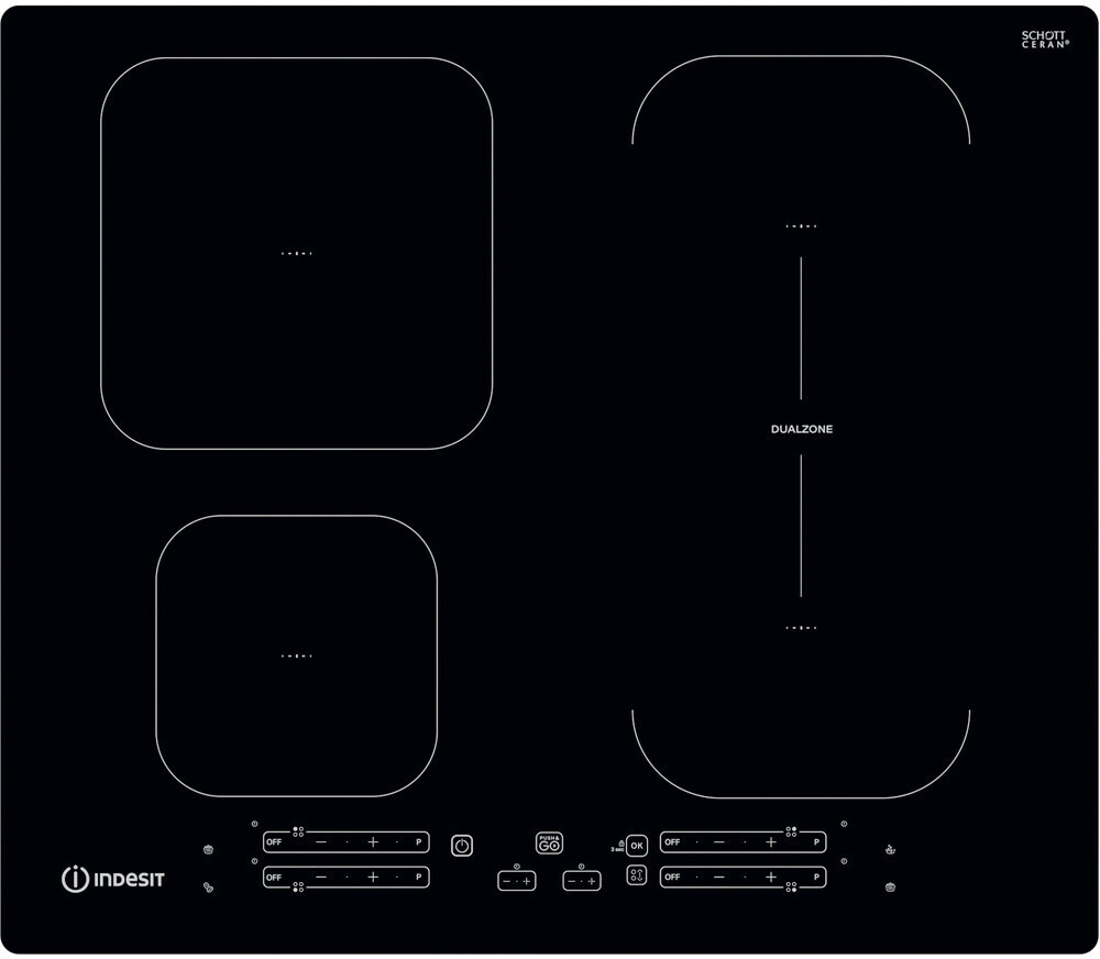 Indesit - Piano Cottura Induzione Ib 65b60 Ne 59 Cm-nero