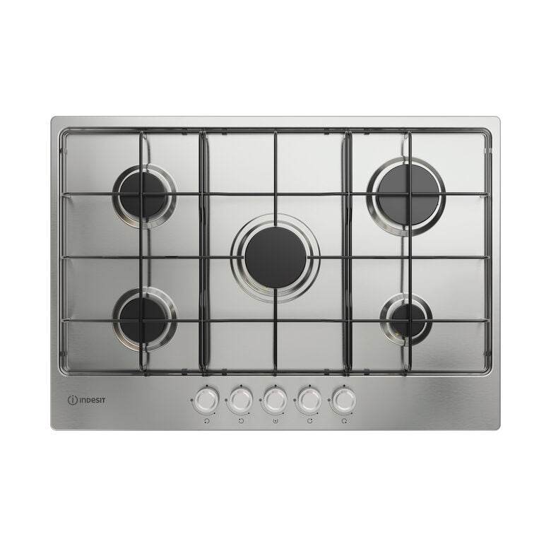 Indesit THP 752 IX/I 1 piano gas inox 75cm 5 fuochi griglie smaltate