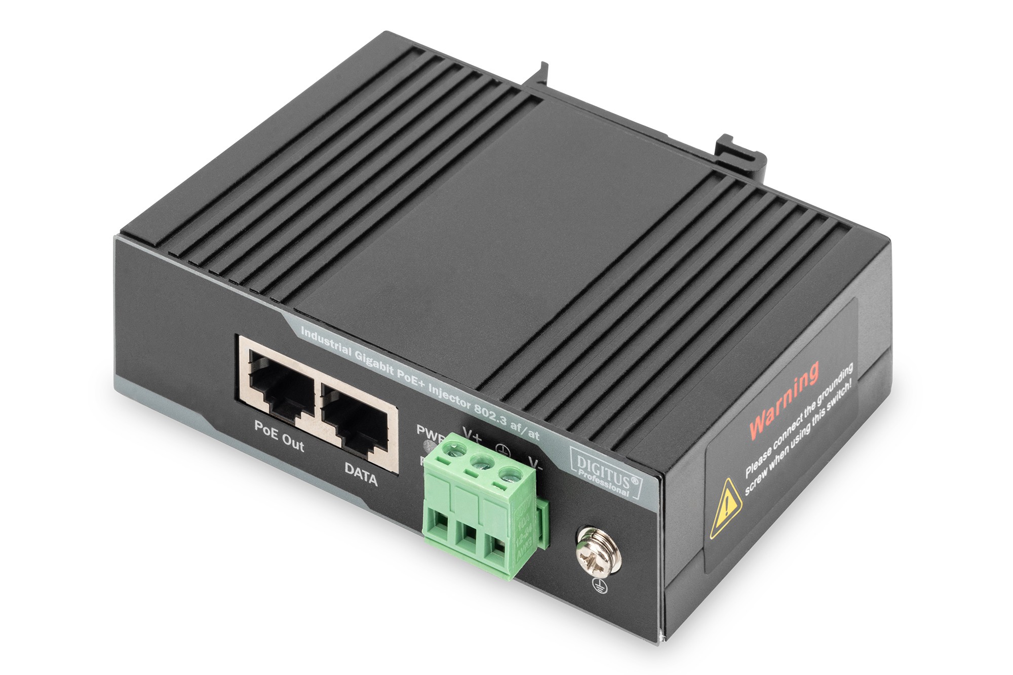Iniettore Industriale Professionale Poe+ 802.3 Af/At Gigabit Digitus Iniettore Industriale Professionale Poe+ 802.3 Af/At Gigabit Digitus