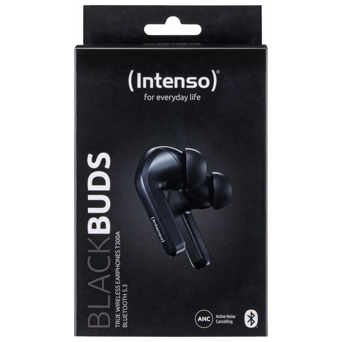 Intenso 3720300 Black Buds T300A Auricolari True Wireless In-Ear ANC Bluetooth 5.3 autonomia 35 ore colore Nero