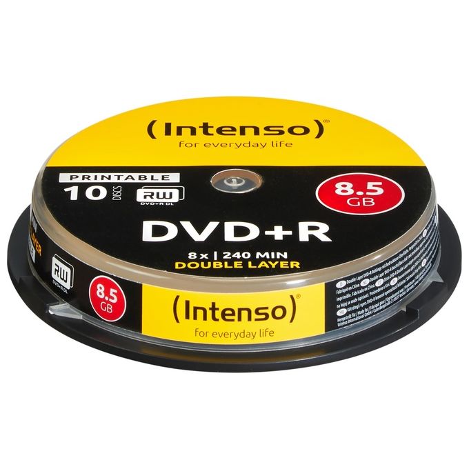 Intenso 4381142 DVD+R DL Double Layer 8.5 GB 8x Stampabile Spindle 10 pz