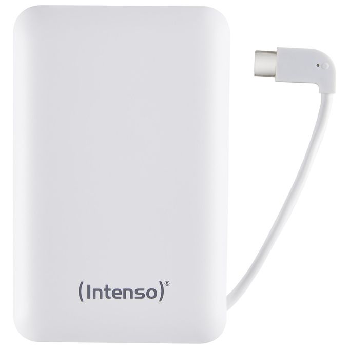 Intenso 7314532 XC10000 Powerbank 10000 mAh Cavo USB-C Integrato USB-A 2.4A USB-C 3A colore Bianco